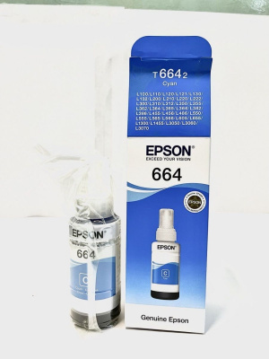 Чернила Epson L100/110/200/210/300/355/550/555 (O) C13T66424A, cyan, 70ml