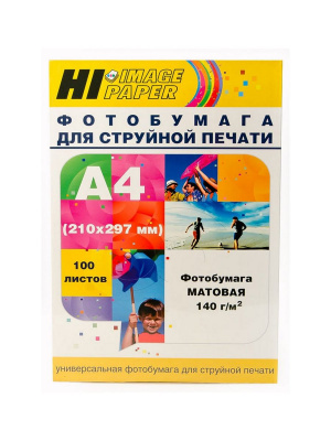 Фотобумага Hi-Image Paper матовая односторонняя, A4, 140 г/м2, 100 л.